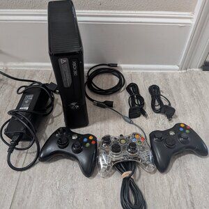 Xbox 360 Slim System With 3 Controllers